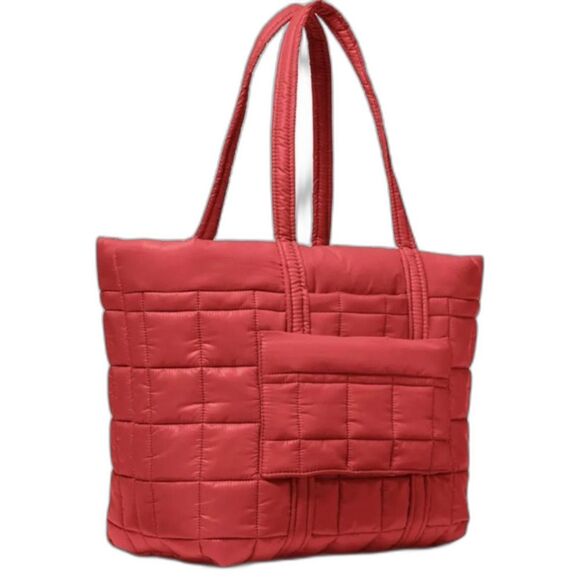 Michael Kors Stirling Small Quilted Recycled Polyester Tote Bag - Red $258 - Picture 9 of 11